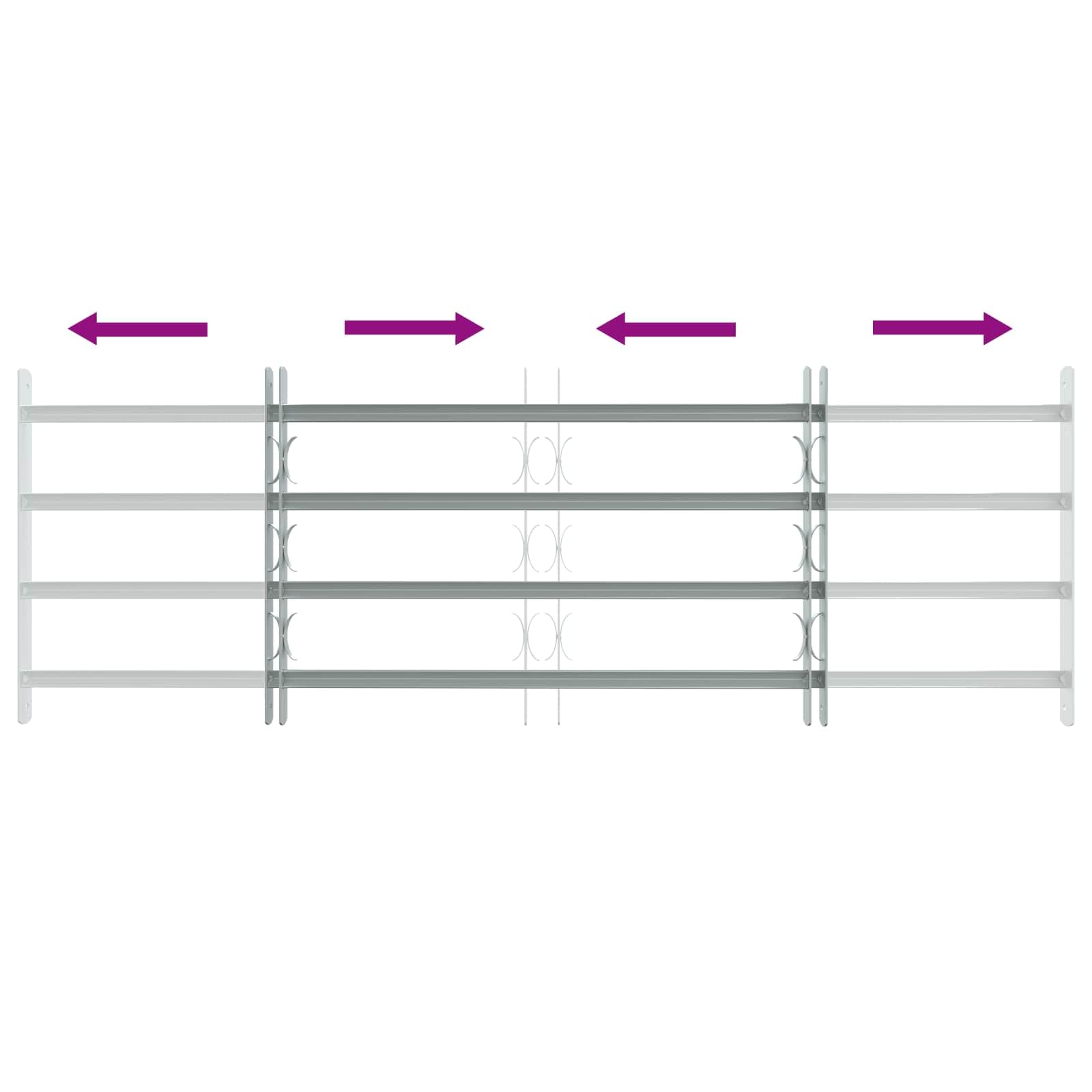 Reja de Seguridad para Ventanas con 4 Barras Transversales para balcón,planta baja,ventana de bodega,Reja antirrobo 93-174 cm