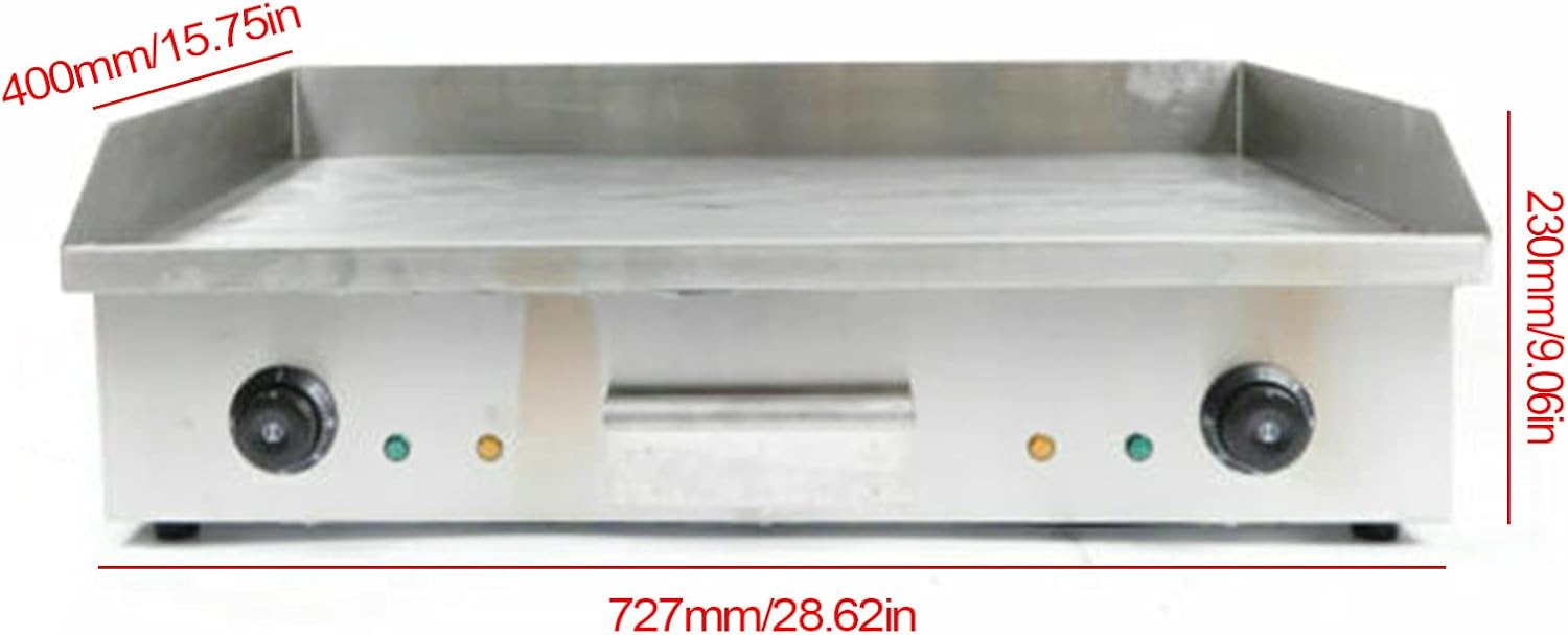 Electric Griddle Grill Machine, 73cm 4400W Commercial Electric Griddle Countertop Kitchen Hotplate Stainless Steel Top Commercial Restaurant Grill Machine