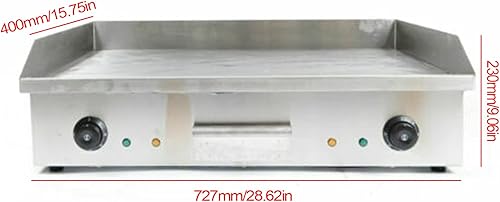 Miniatura 7 de Máquina eléctrica de parrilla de plancha, 28.7 in 4400W Plancha eléctrica comercial para encimera de cocina, placa de cocina de acero inoxidable,