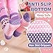 ANTSANG Toddler Kids Girls Fuzzy Grips Socks Non Slip/Anti Skid Slipper Socks Warm Crew Cute Animal Fashion Cartoon Child Socks 6 Pairs Girls Gifts Stocking Stuffers(Pink Purple Cat,4-7 Years)