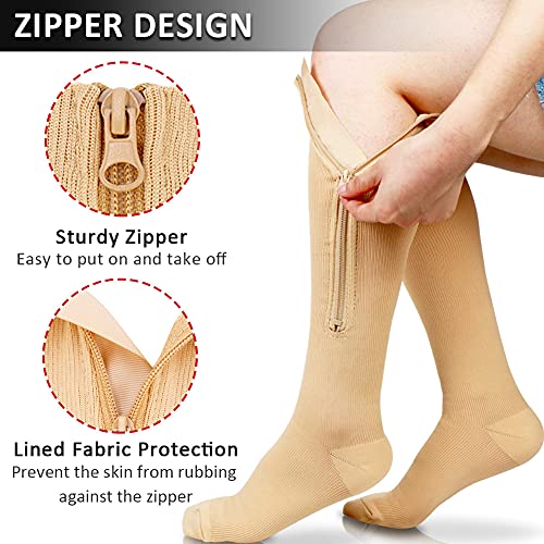 Image of Ailaka Medical 15-20 mmHg Zipper Compression Socks Women Men