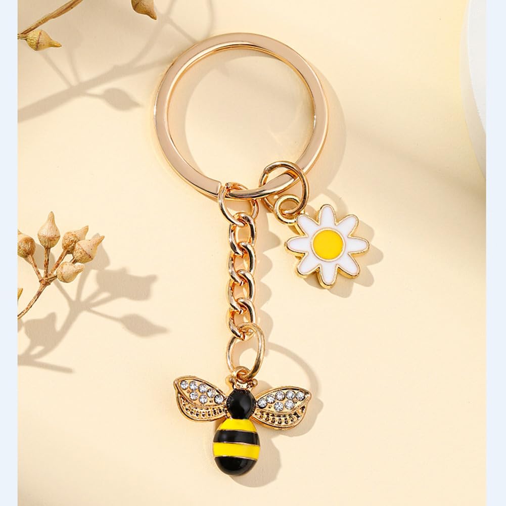 MEZHEN Bee Key Ring Party Bag Key Ring Bee Decoration Pendant Key Ring Decoration Key Autumn Party Gifts Christening - Image 3