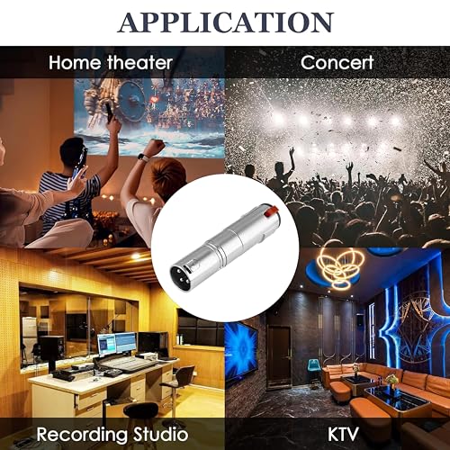 Image of MX 3 Pin XLR Microphone pin Pure Copper Nickel Plated for High Conductivity microphone (3-Pin XLR Male to 1 /4 inch Female, Pack of 1, MALE /FEMALE)