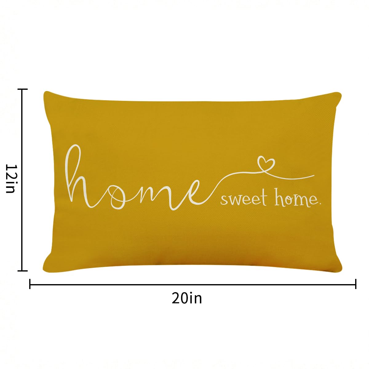 Cuscino Lombare 'Home Sweet Home' Per Divano O Letto - Federa 30x50 Cm In Lino E Poliestere