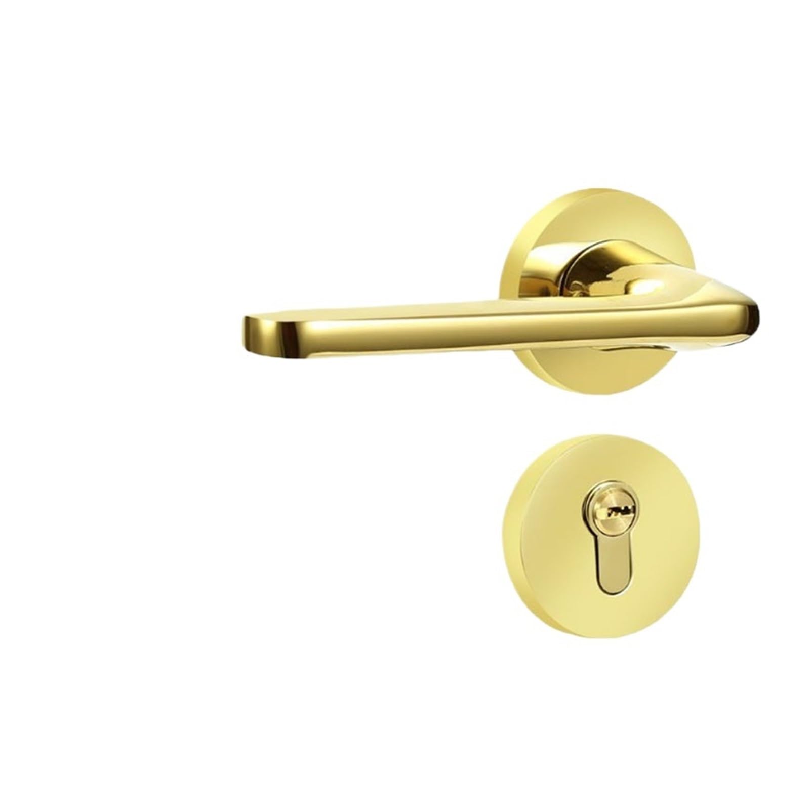 ZONSHJDKR Zinc Alloy Door Lock Handle Set for Bedroom Indoor Home Furniture Hardware Split Spindle(L095845 Silent)