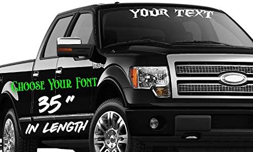 35 Inch Custom Vinyl Lettering Decal | Make Your Own Car Sticker Decal Personalized Text - Waterproof and Easy to Apply on Car, Boat, Window, Windshield, Door or Bumper | 20 Fonts & 11 Colors