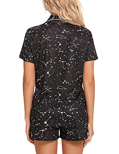 Image of Anjue Womens Pajamas Set Short Sleeve Sleepwear Button Down Nightwear Shorts Soft Pj Sets S-XXL