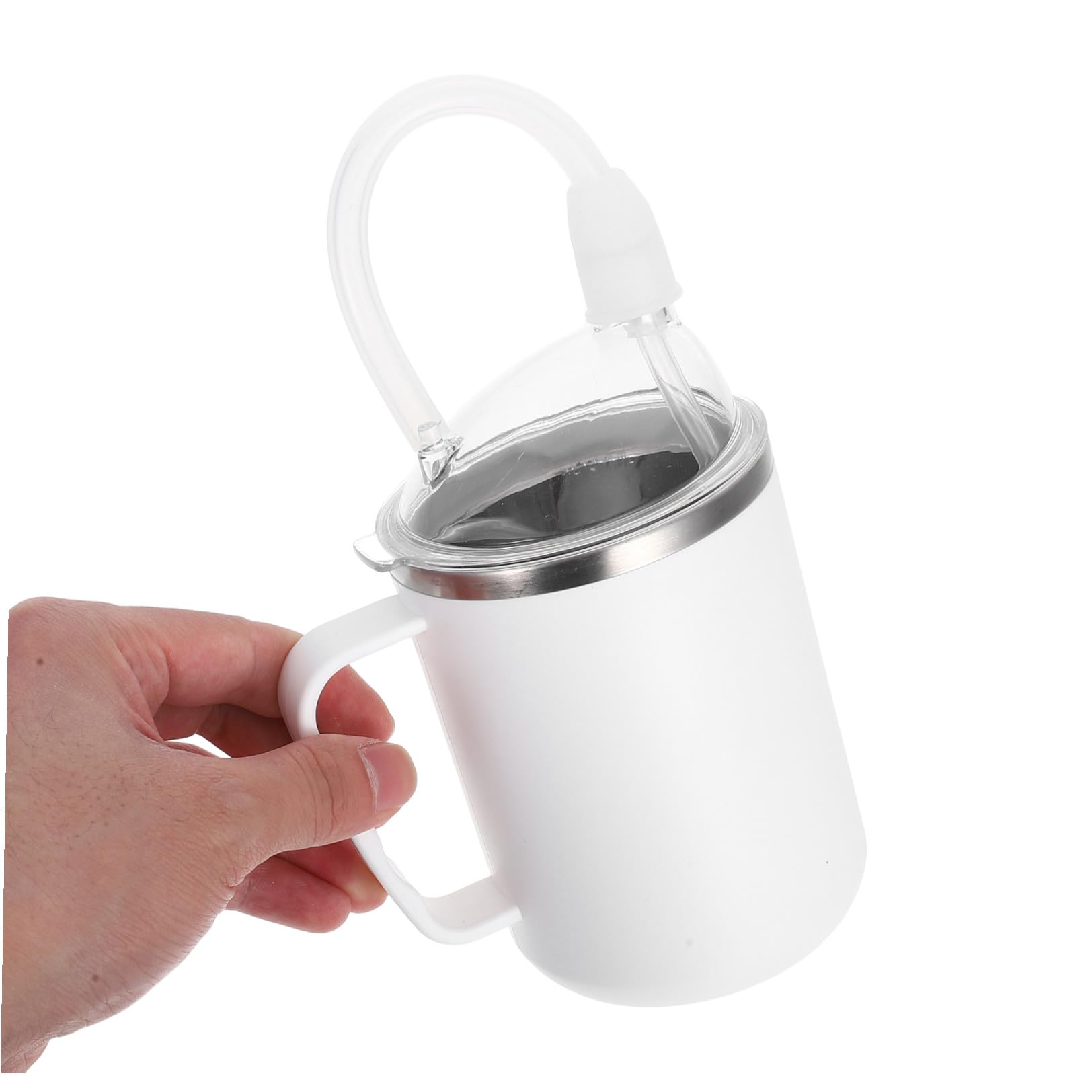 Trinkbecher für Senioren 500 Ml Tropfsicher mit Griff aus Edelstahl und Pp Vielseitig Einsetzbar zur Vermeidung von Verschlucken für Häusliche Pflege