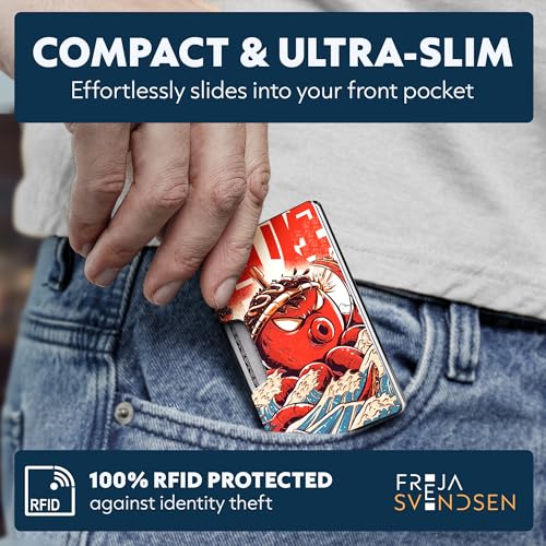 Printed Aluminum Wallet for Men - Slim Money Clip & Card Holder with Printed Finish. Enhanced RFID Blocking, Compact, Unique & Minimalist Wallets2
