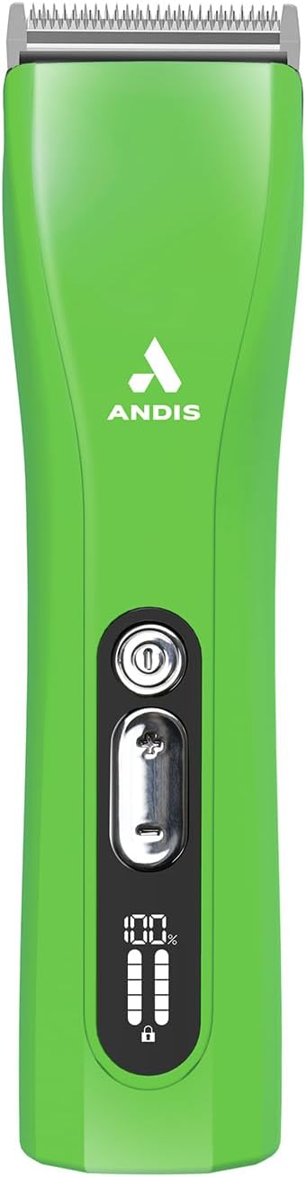Andis ProClip 563231 5-in-1 Adjustable Blade Cordless Pet Clipper - 5 Speeds, Digital Display, All Coat Types, Green