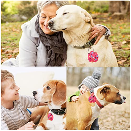 Pwsap 2Stück Hundemarken-Schalldämpfer, Hundemarke Silencer, Hund ID Anhänger, Rose Rot
