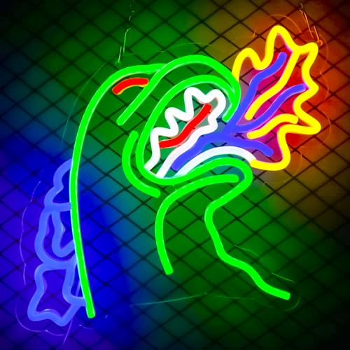 Image of Monster Neon Sign for Wall Decor,Dinosaur Dimmable Neon Sign for Gaming Room Boys Room Decor,Powered by USB 14.3 * 12.2inch,Birthday Party Christmas Gifts
