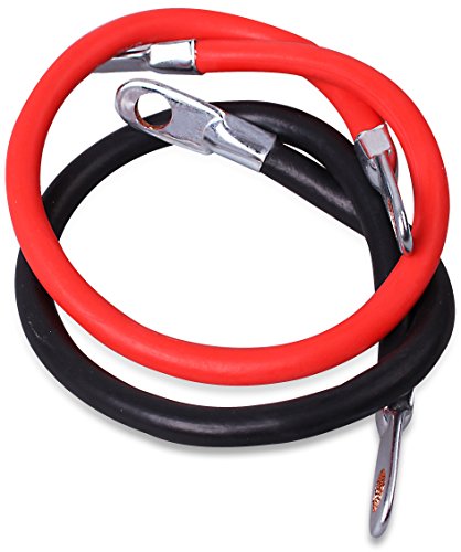 Cartman 4AWG 18-Inch Battery Inverter Cables Set, 4Gauge x 18"