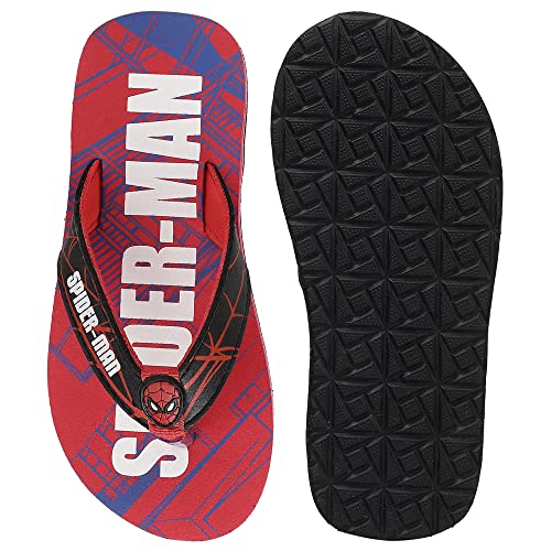 Image of Kidsville Spiderman Printed Blue Flipflops for Boys