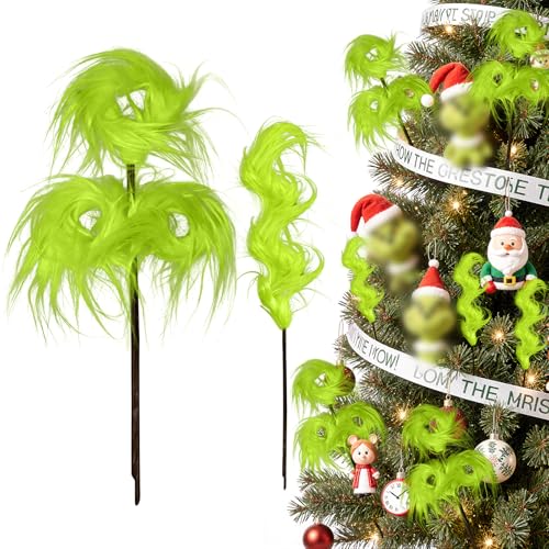Christmas Tree Decorations, 10 PCS 17" Large Lime Green Furry