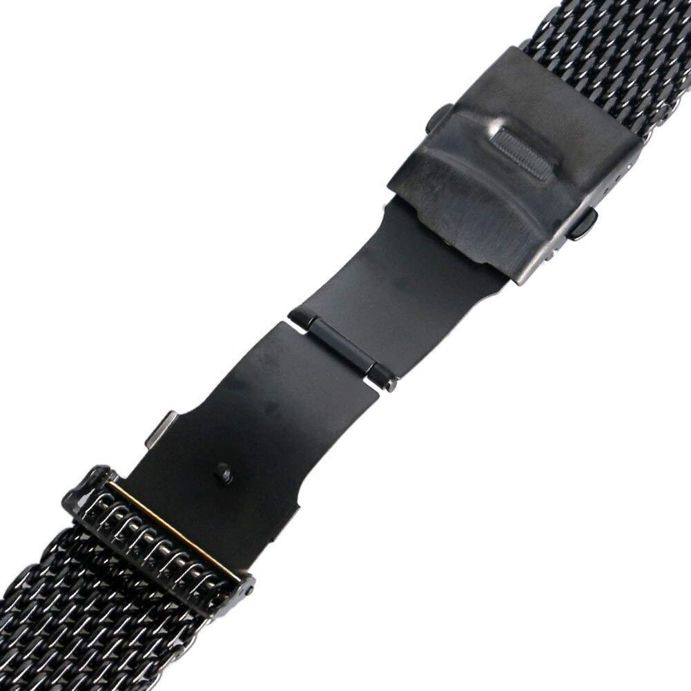 Uhrenarmband 18 mm, 20 mm, 22 mm, 24 mm, Edelstahl, Schwarz/Silber/Gold, Netzgewebe, ausgezeichnete Qualität, Armband für Armbanduhren + 2 Federstege