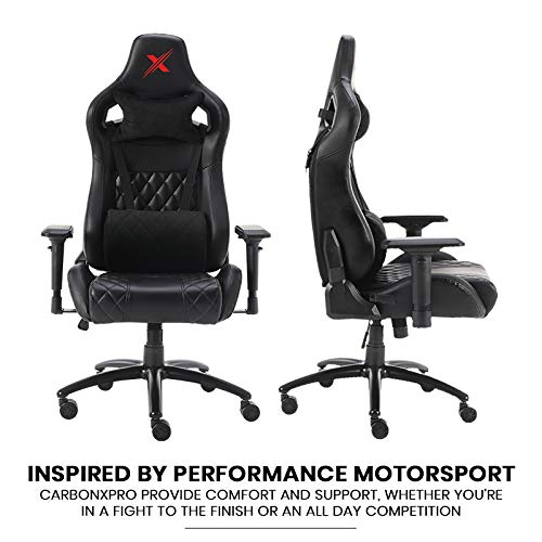 Image of CASINO KART CarbonXpro Stealth Series Ergonomic Gaming Chair Racing Style Adjustable Height High Back Premium - 4D Armest (Black)