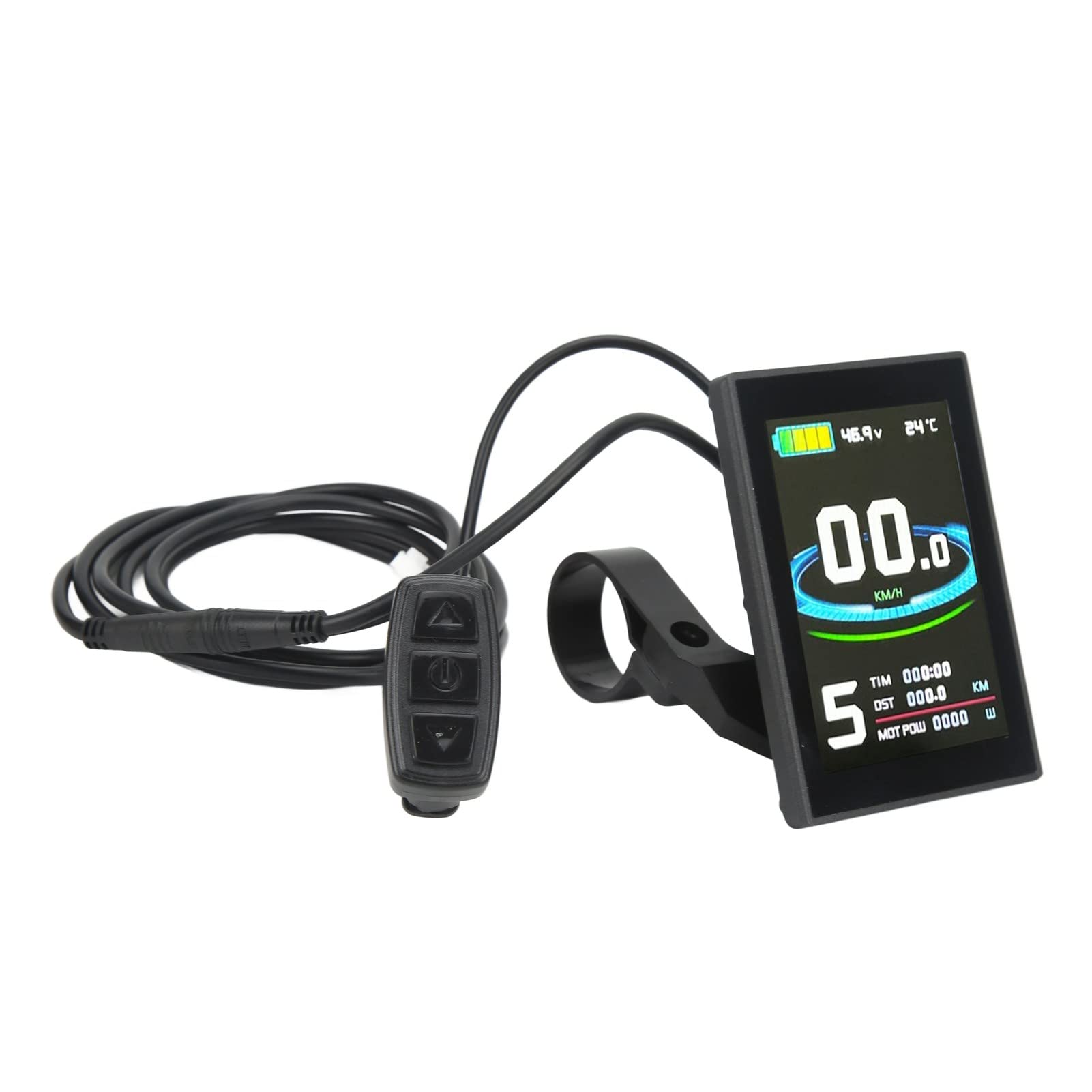 LCD Display Meter, Speedometer, Odometer, Battery Voltage, Power Assist Level, Temperature Monitor for Electric Bicycle