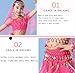 OTMYIGO 5-Piece Girls Bollywood Indian Princess Belly Dance Dress Halloween Wear Carnival Sets,Pink,S