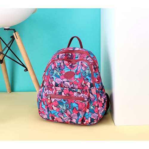 Image of Pealwel Mini Backpack Purse for Women,Small Nylon backpacks for Ladies Backpacks Women Anti Theft Travel Bag (Red)