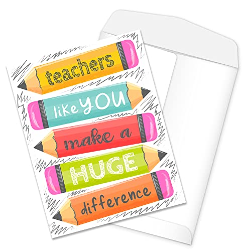 Teachers Like You Make A Huge Difference Jumbo Card / 8.5" x 11" Large Greeting Card/Educator Thank You Card/Teacher Appreciation/Made In The USA