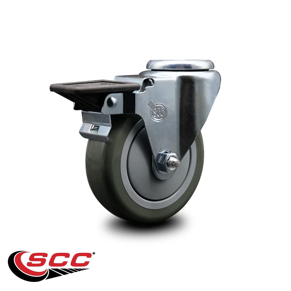 Polyurethane Swivel Bolt Hole Caster w/4