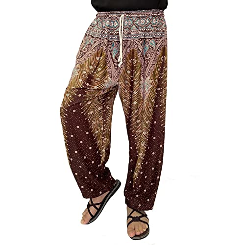 LOFBAZ Men Boho Pants with Pockets Yoga Clothes for Mens Pajamas Harem Clothing