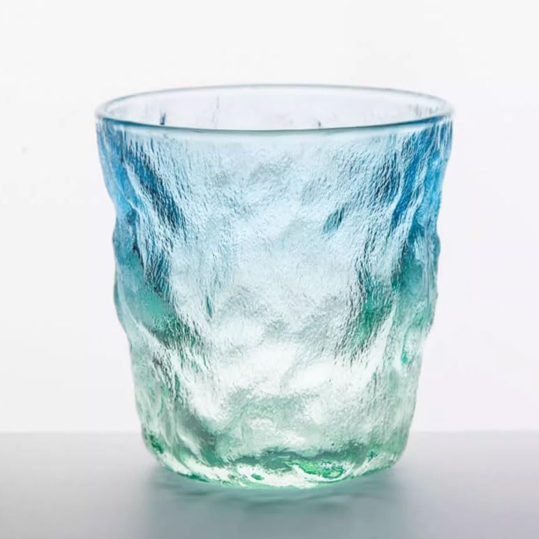 Vasos de vidrio antideslizantes con patrón de glaciar para evitar caídas en la cocina 4