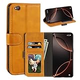 UOGNADGD Leder-Flip-Hülle Kompatibel mit ZTE Nubia N2 Geldbörsen-Hülle mit Kartenfächern, Magnetverschluss, Kickstand, RFID Stoßfest (Hellbraun)