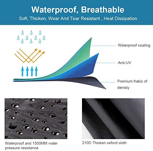 MOSFiATA Waterproof Motorcycle Cover, 210D Thickned Oxford Cloth with Lock Holes, for Honda, Yamaha, Suzuki, Kawasaki, Outdoor Protection, 96.46 x 41.34 x 49.21 inch