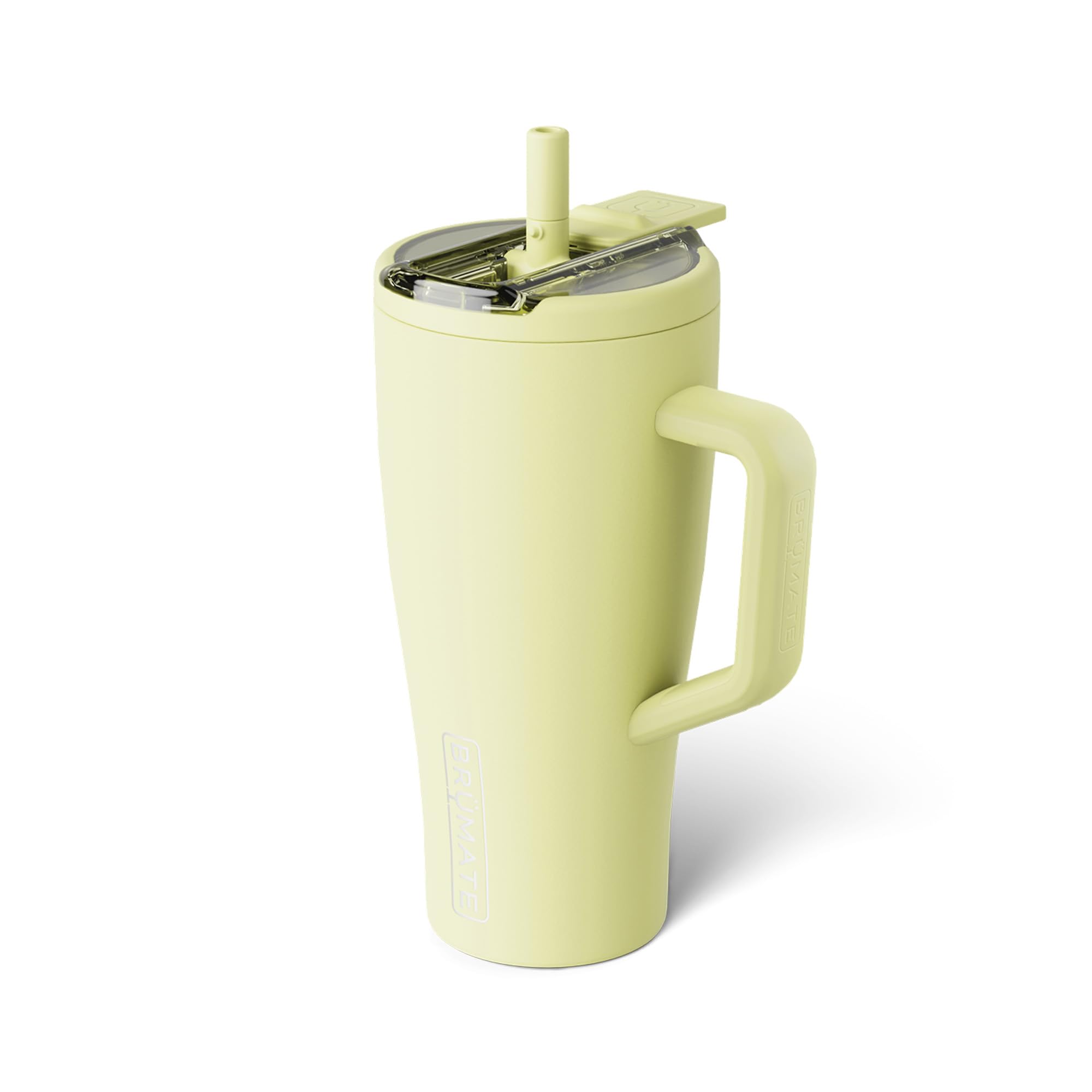 BrüMate Era Flip 30oz Tumbler with 100% Leakproof Covered Straw Lid | Hygienic Covered Straw | Insulated Stainless Steel Water Bottle with Handle | Cup Holder Friendly | BPA-Free (Prickly Pear)