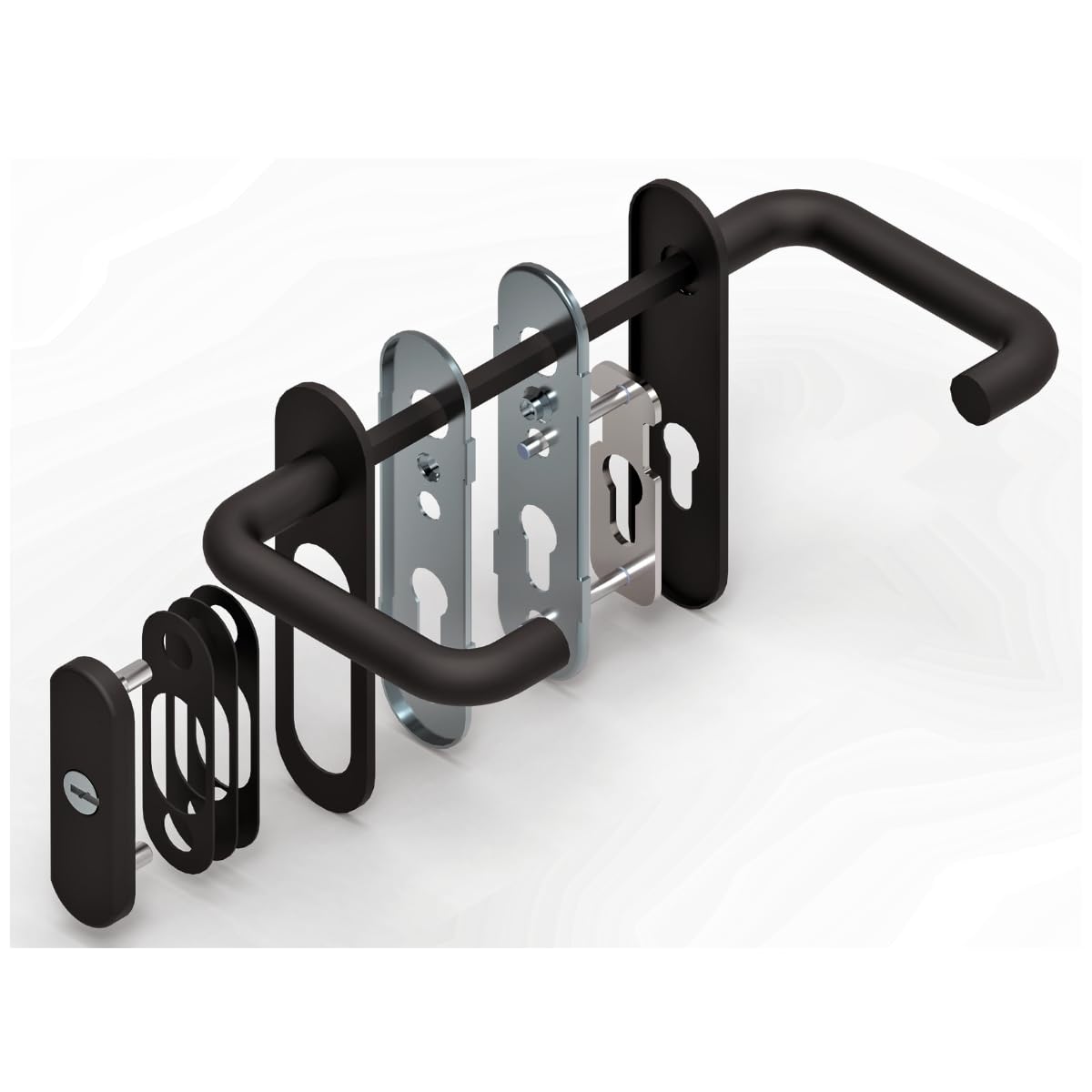 LINCE Scutum RF 9305MPUPRF - Kit de seguridad para puertas RF | Protector + protección de agarre | Anti-vandalismo | Fácil montaje | Alta seguridad