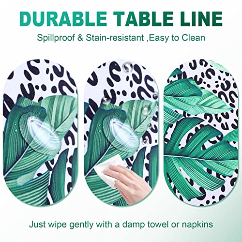 Squarepie Outdoor Indoor 60'' Round Tablecloth With Umbrella Hole And Zipper, Waterproof Patio Zippered Table Cloths For Spring Summer Party Picnic, Leopard Leaves #TOP7