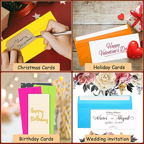 Image of Outus 500 Pcs #10 Colored Envelopes Business Adhesive,Neon Color