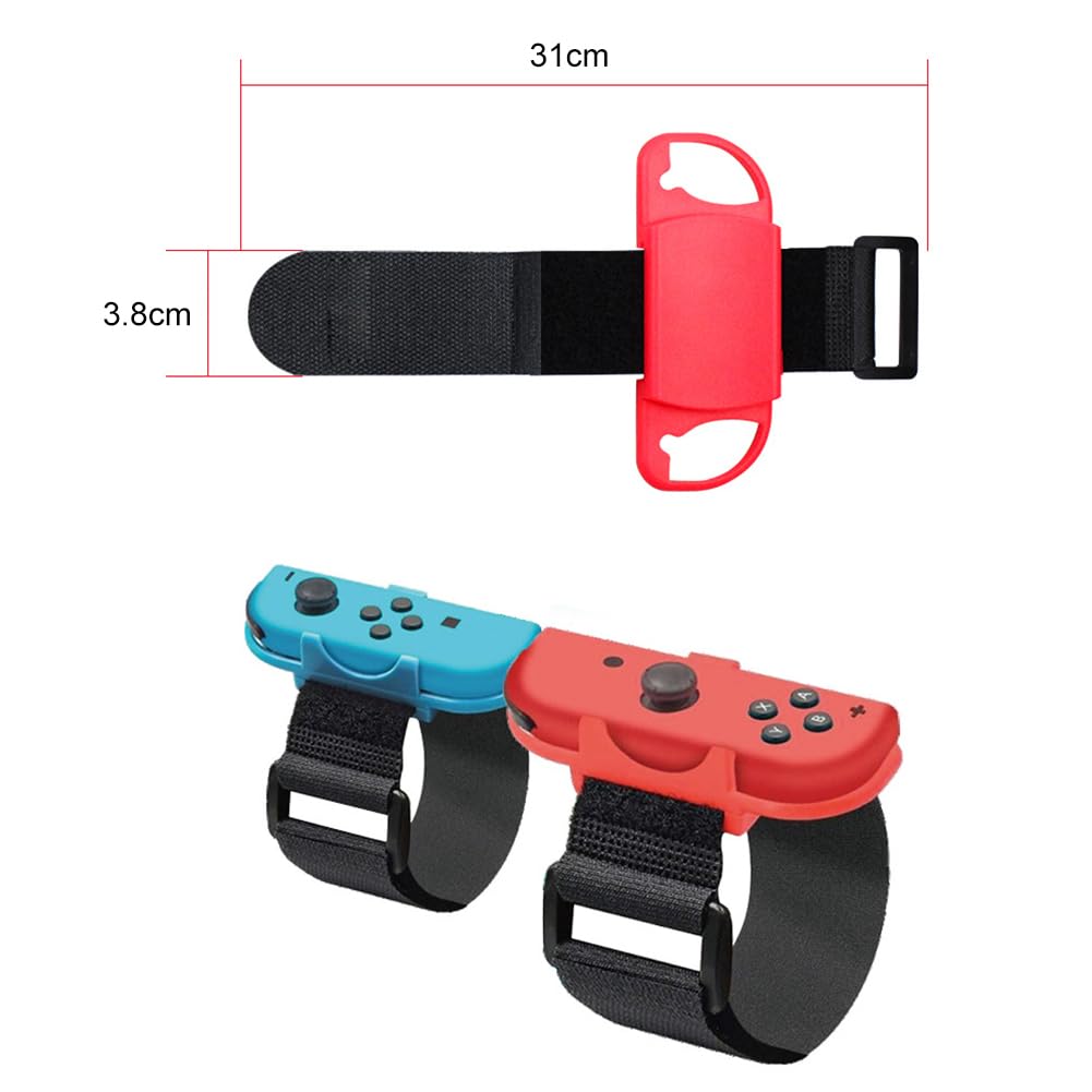 Cerioll 2 x pasek kompatybilny z przełącznikiem, paski do Nintendo Switch, regulowany elastyczny pasek kompatybilny z Joycon, opaska do tańca dla dorosłych i dzieci