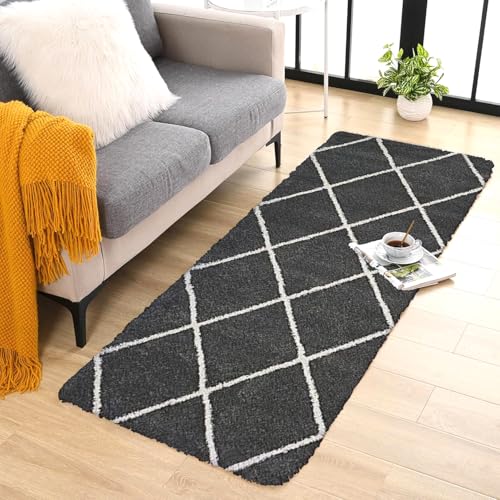 Image of 2x6 feet Soft Runner Rug for Living Room and Bedroom, Modern Indoor Floor Carpet with Non-Slip Backing, Comfortable Decorative Home Decor Rug, Easy Clean & Durable- (Grey B, Rectangular)