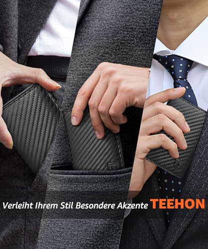 TEEHON Geldbörse Herren - Slim Wallet mit Münzfach & RFID Portmonee Herren – Ansicht 6