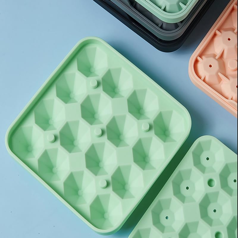Moules à Glaçons En Silicone Forme Diamant - 4 Cavités, Sécurité Alimentaire, Facile à Démouler, Pour Gin, Whisky, Cocktails
