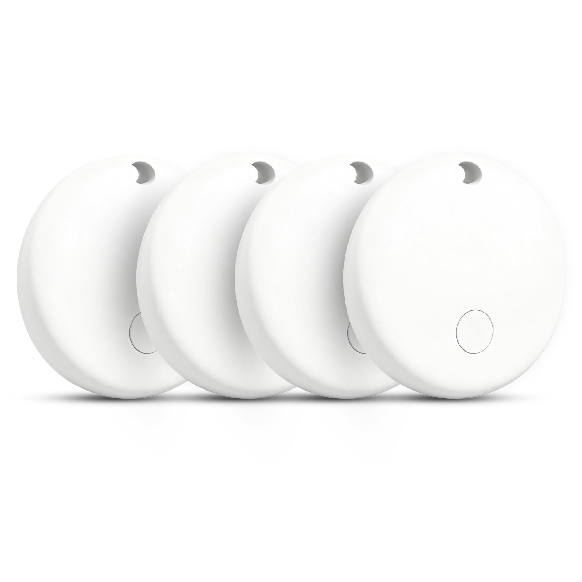 2025 Chiavi Tracker (per iOS e Android) Smart Tag Finder per custodia funziona con Apple Find My (certificato Apple MFi) e Google Find My Device – 4 pezzi (bianco)