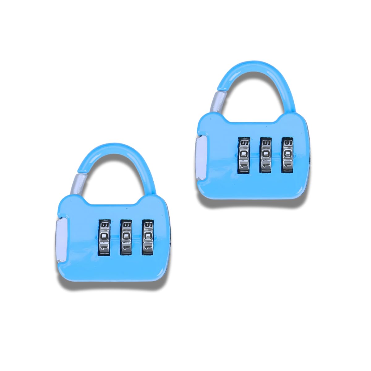 Seven Moon Numeric Combination Security Padlock for Luggage, Backpacks, Suitcases, Briefcases, and Travel Accessories - Durable, Secure, and Convenient - Pack of 2 (Blue) 2