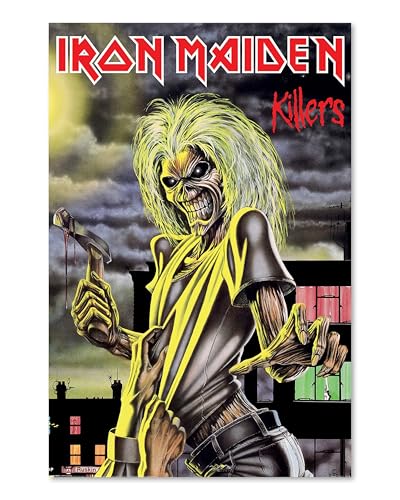Iron Maiden Killers 90cm x 60cm Maxi Poster, Official Licensed Band Wall Art, Large Heavy Metal Album Print for Bedroom, Studio Decor