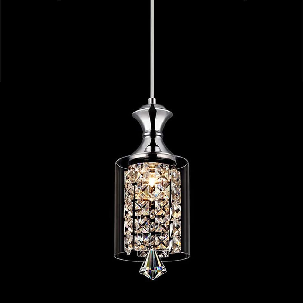 PLQWUJD Exquisite Chandelier Asian Crystal Hanging Ceiling Lamp Brushed Nickel Chandeliers Light Fixture Glass Living Room 3 Dining Fixtures Over Table Hallway Lights