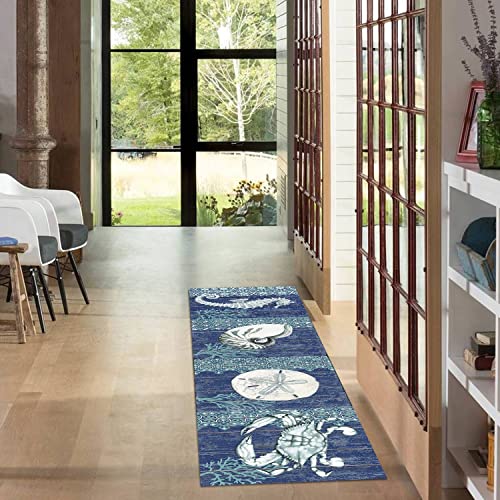 Tapete runner costero rústico azul marino 60x150 cm miniatura 4