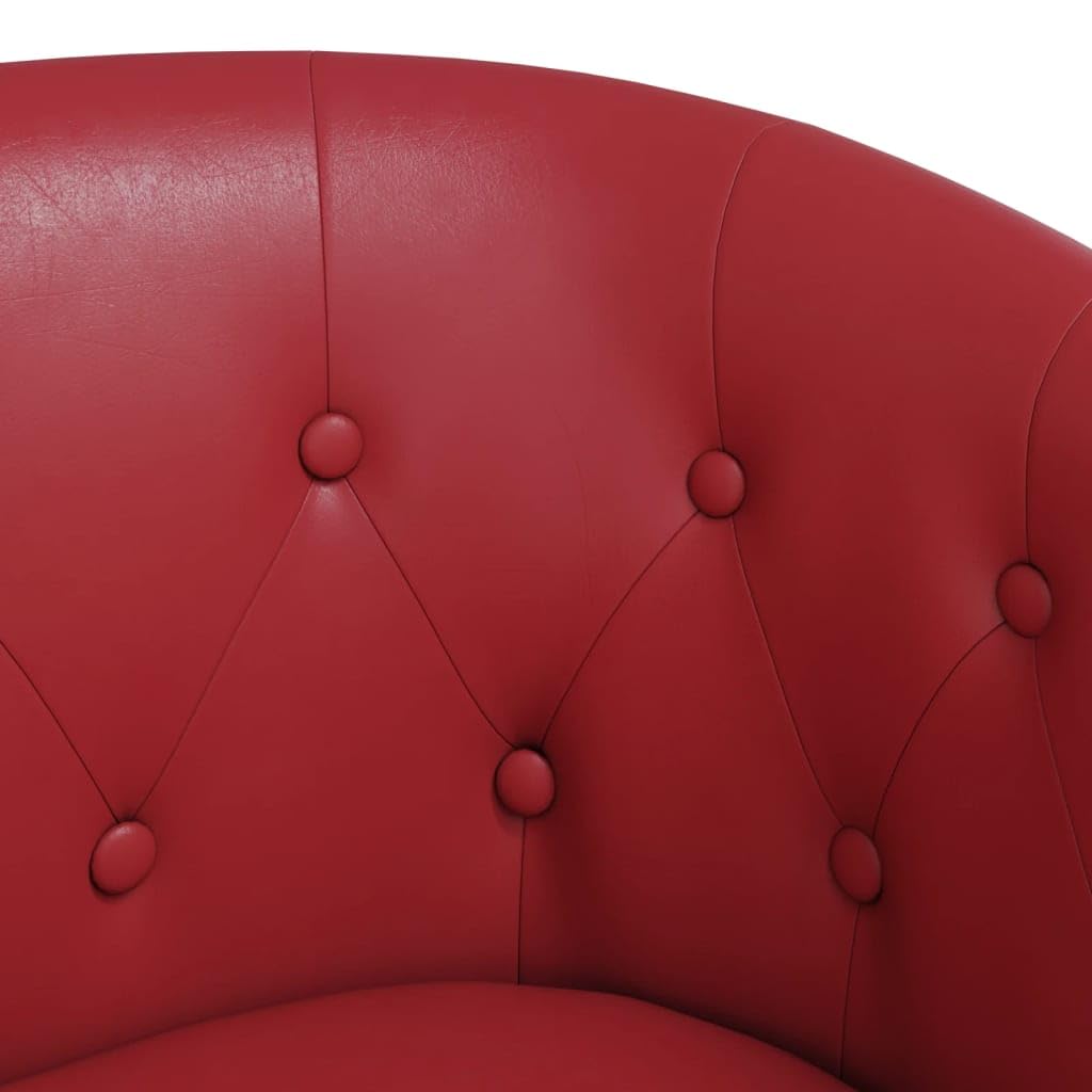 Poltrona da club con poggiapiedi, in ecopelle, da cocktail, con cuciture a bottoni, per soggiorno, camera da letto, ufficio, design moderno, imbottita, stile Chesterfield