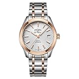 Rotary Damen Automatik Uhr mit silbernem analogen Zifferblatt und zweifarbigem Edelstahlarmband...