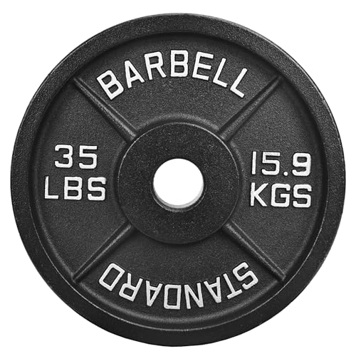 Fitvids Olympic Cast Iron 2-Inch Weight Plate for Strength Training & Weightlifting &ndash; Multiple...