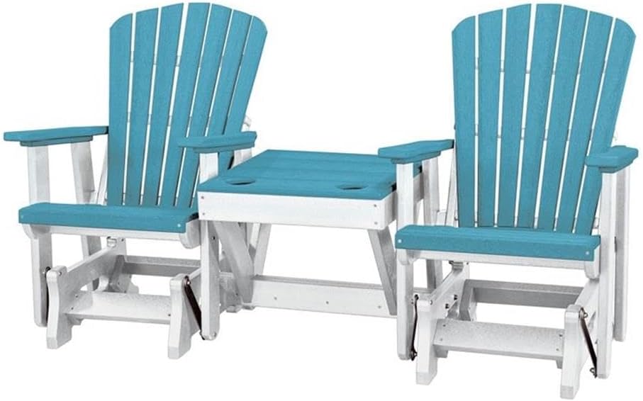 American Furniture Classics 515ARW-K Double Glider, Aruba Blue and White