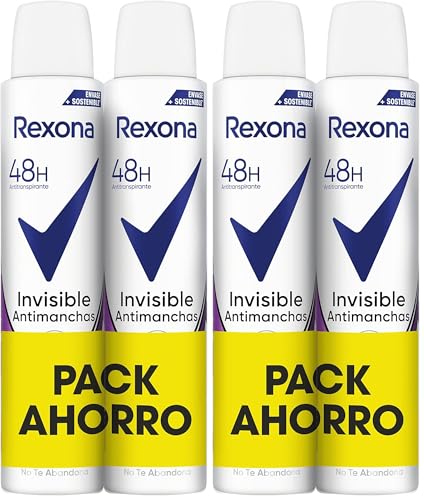 Rexona Invisible Desodorante Aerosol Antitranspirante para mujer Black&White Pack Ahorro 200ml 2x (Paquete de 2)