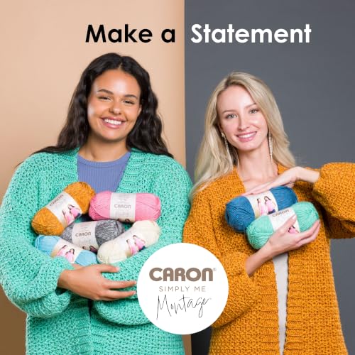 Image of Caron Simply Me Montage Abalone Yarn - 3 Pack of 140g /5oz - 62% Acrylic 20% Nylon 18% Wool - #5 Bulky - 172 Yards - Knitting /Crochet