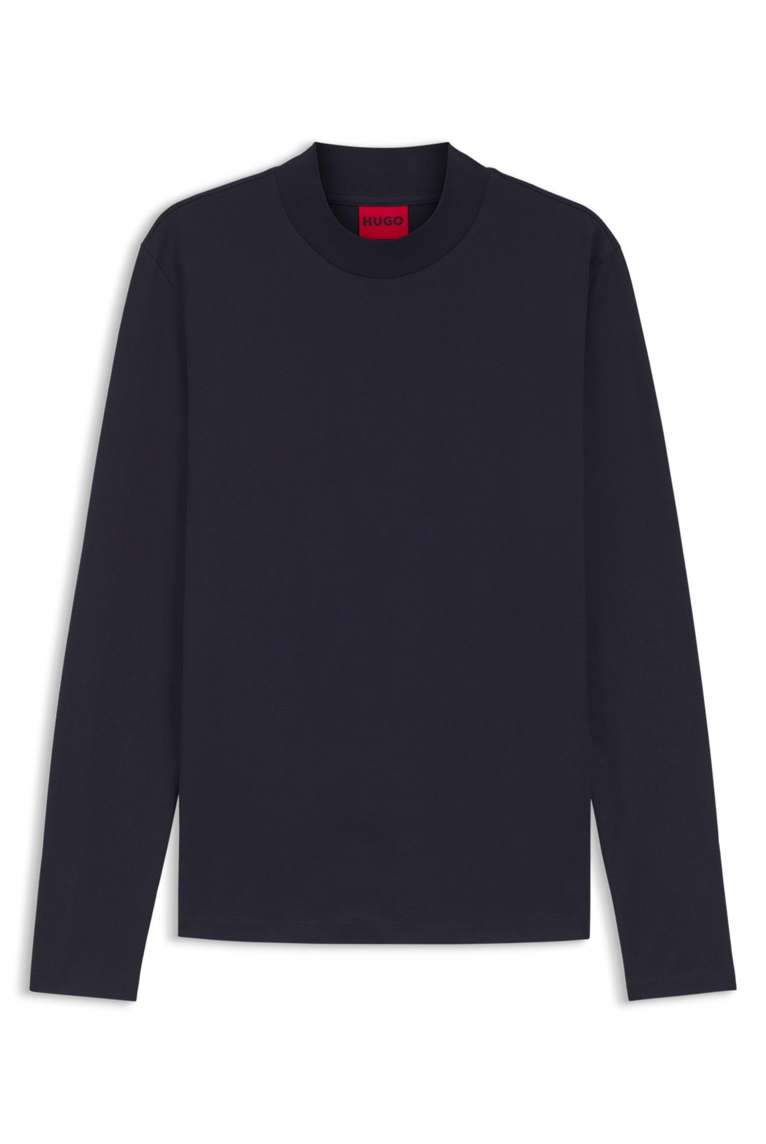 HUGO Herren Dimersolo Slim-Fit T-Shirt aus merzerisierter Baumwolle mit Stehkragen